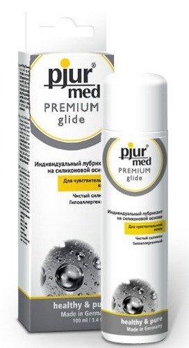 Гипоаллергенный силиконовый лубрикант pjur MED Premium glide - 100 мл. - фото 36935
