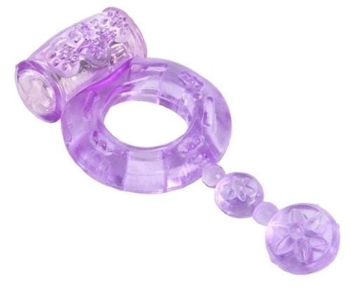 Фиолетовое эрекционное кольцо с вибратором - фото 5223