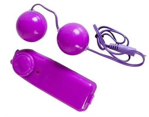 Фиолетовые вагинальные шарики с вибрацией - фото 5741