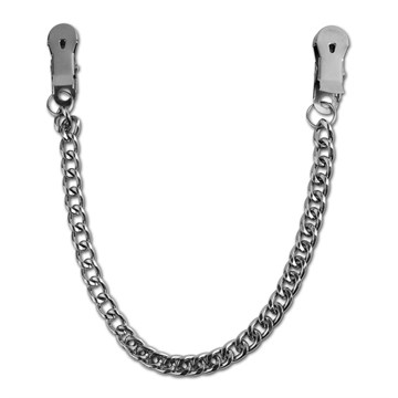 Серебристая цепочка-зажим на соски Tit Chain Clamps