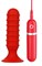 Красный анальный вибратор с рёбрышками - 13 см. - фото 10376